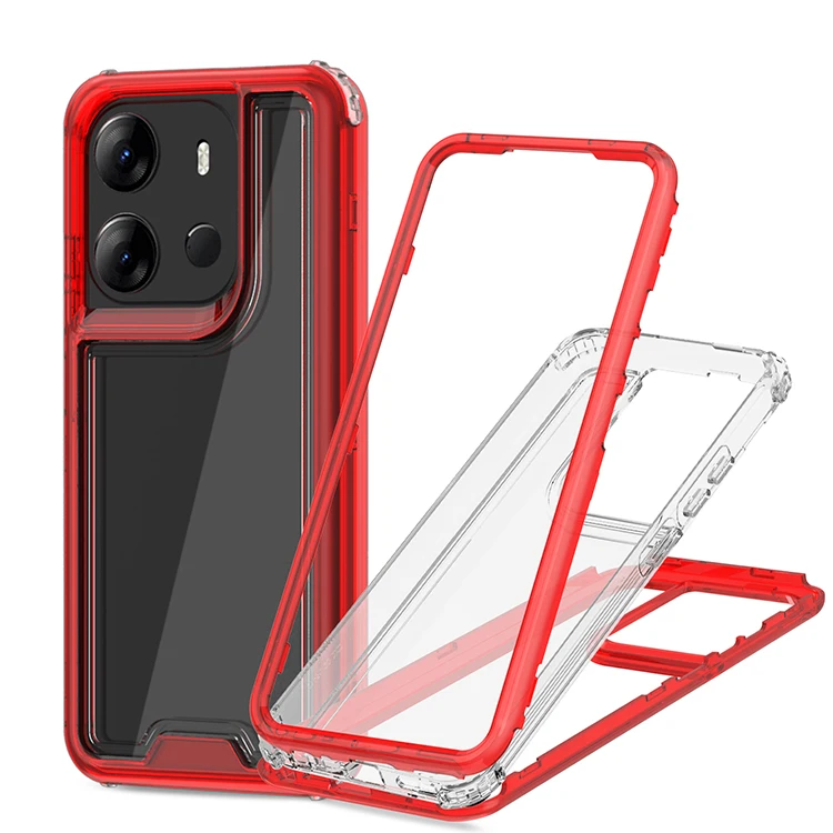 Clear Transparent Heavy Duty Phone Case For Redmi 13C  Note 11s 12 Pro 12s 4G colorful Combo Shockproof Back Cover