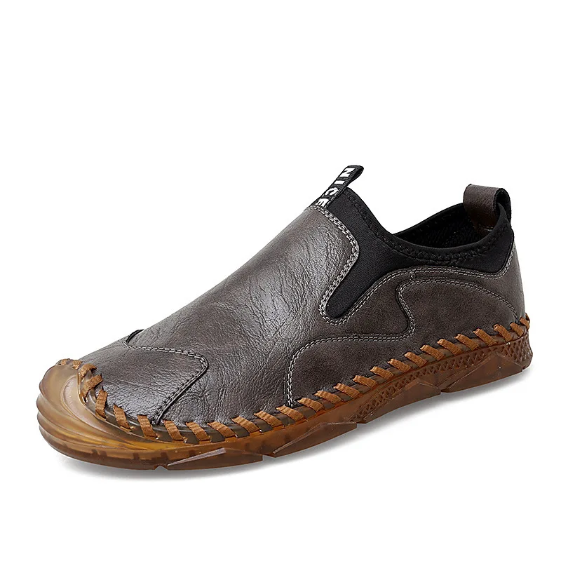 High Quality New Designer Flat Hand Sewn Moccasin Style Walking Casual Men Leather Shoes