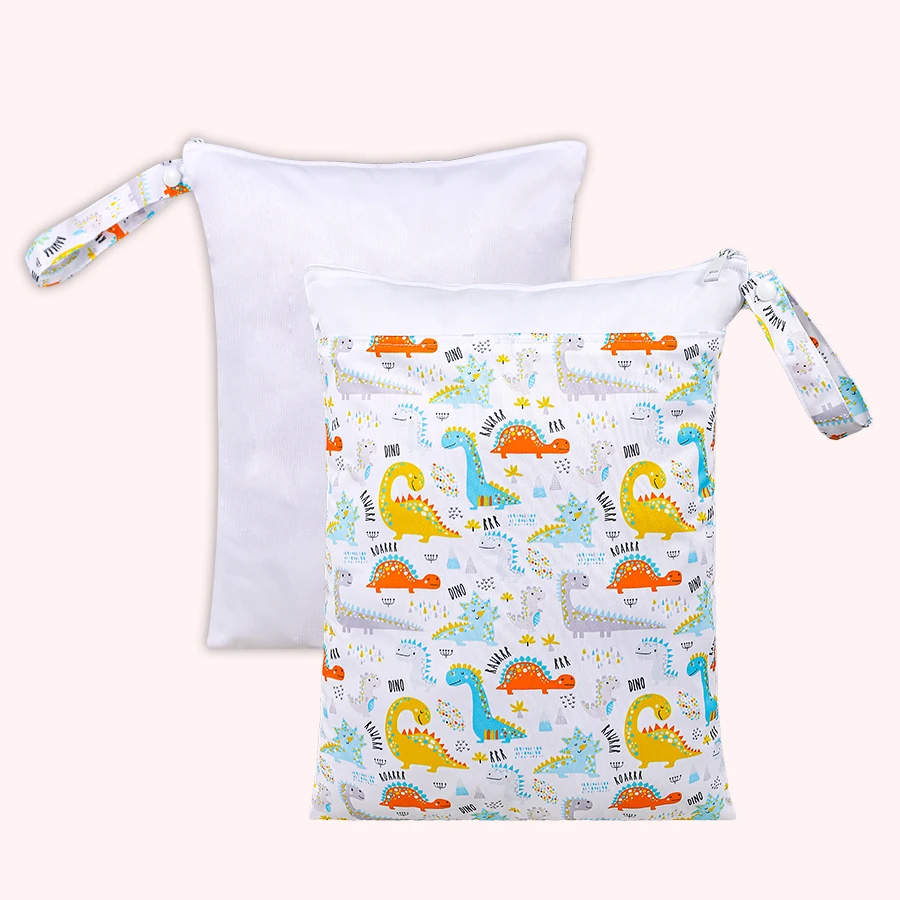 30*40 cm Low Price manufacture  Custom Print Waterproof Multi  Double Zip Patchwork Nappy Diaper Bag