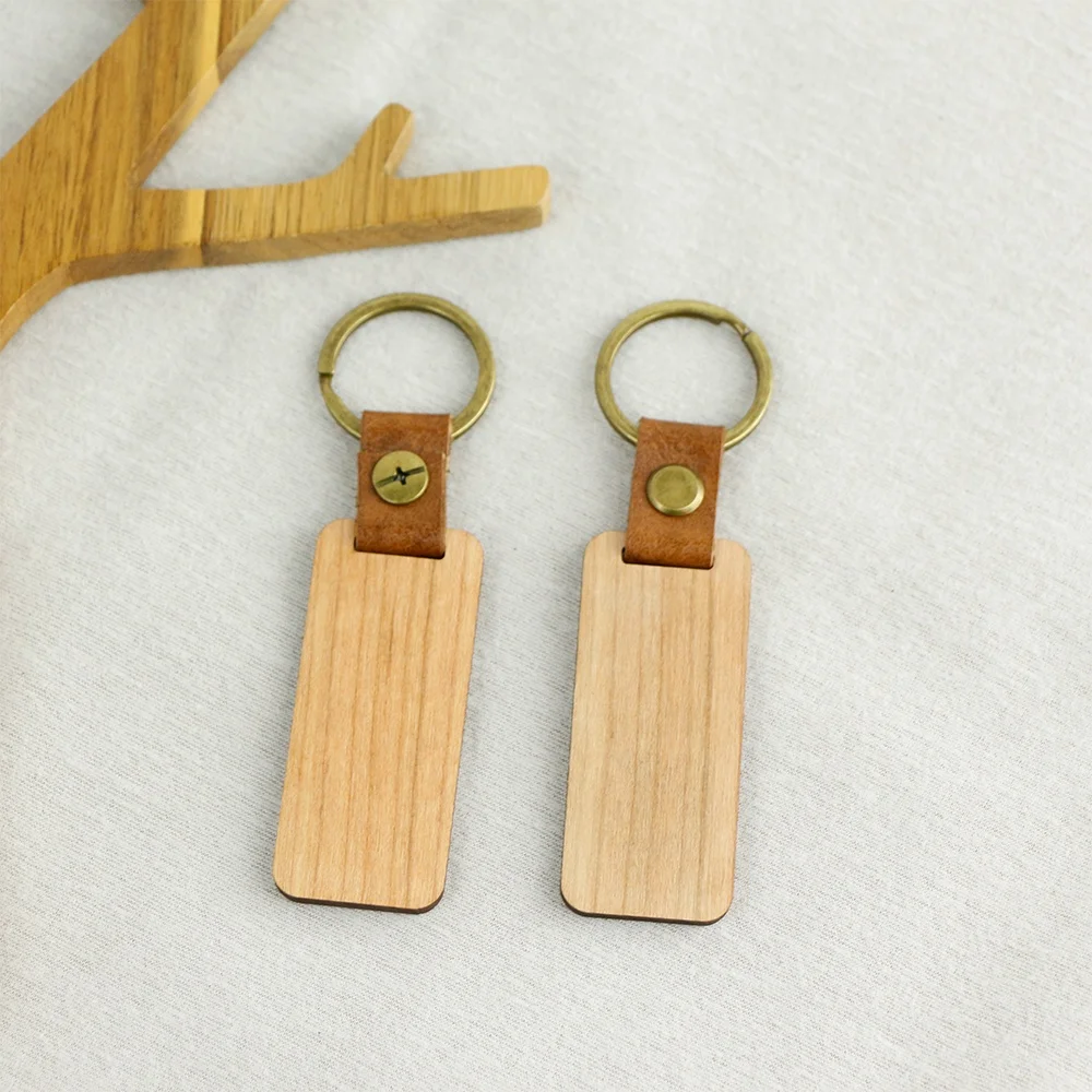 SmallOrders G020958 High Quality Custom Logo Wood Keychain Personalized Engraving Walnut Cherry Wood Key chain keychain LLaveros
