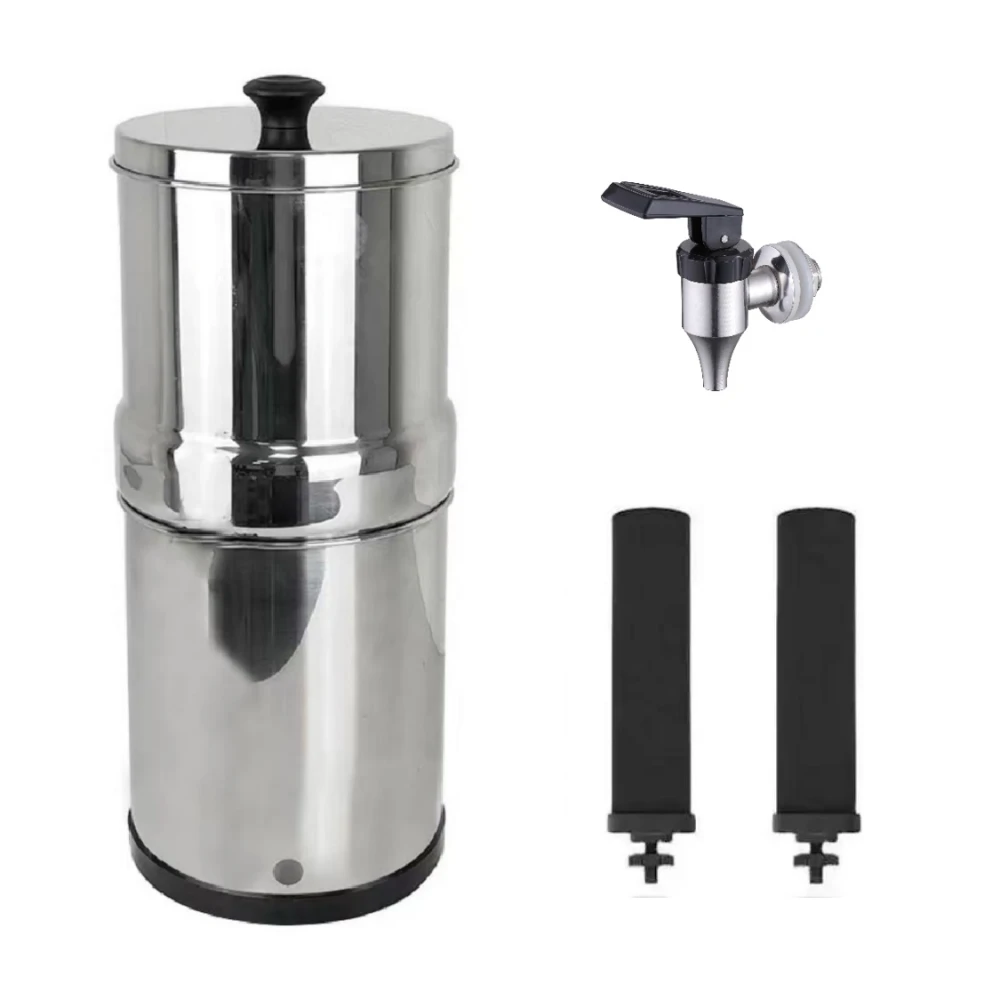 Gravity Stainless Steel 18L Activated Carbon Water Filters System Purifier
