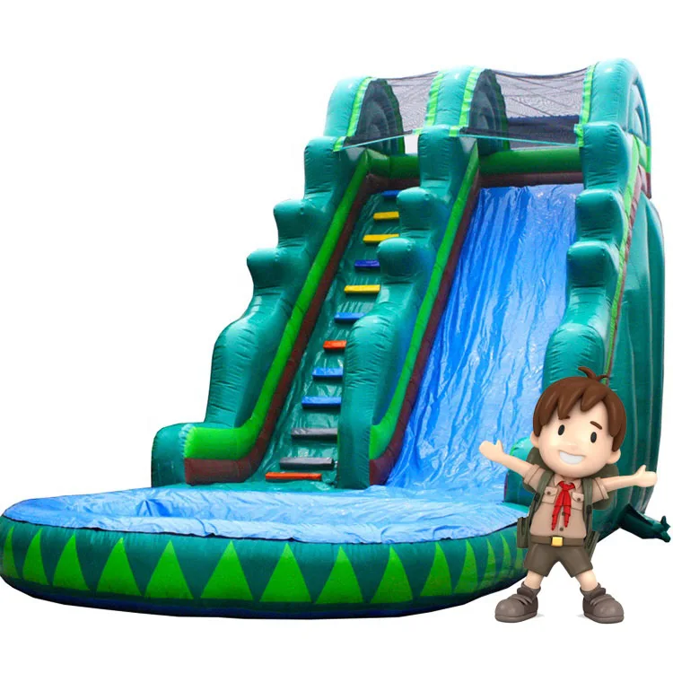 
Commercial Marble Green Small Inflatable Water Slide  (1600097322317)