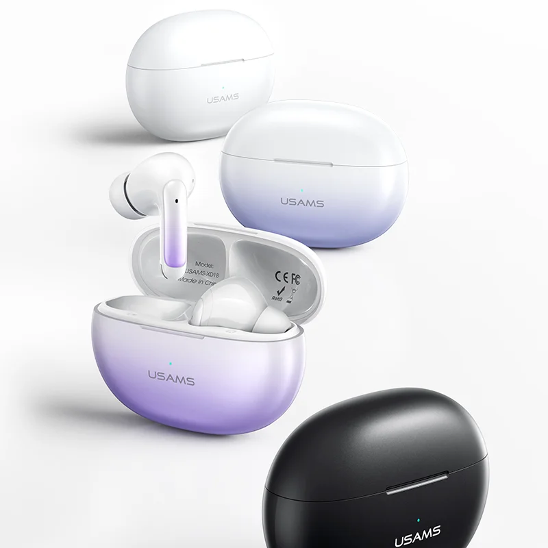 USAMS 2023 New Tech tws earbuds Noise Cancelling Headphones Water proof earbuds True Wireless oem wholesale price headphones and