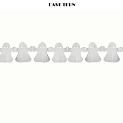 EAST TERN Halloween Tissue Paper Garland Party Decoration Hanging Backdrop pumpkin, ghost, human skeleton, spider and bat
