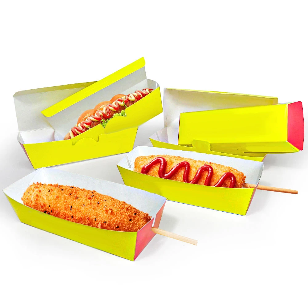 wholesale custom logo food box hot dog paper tray Takeout box Cheese stick Sushi Packaging Box Kraft Paper Food Packing