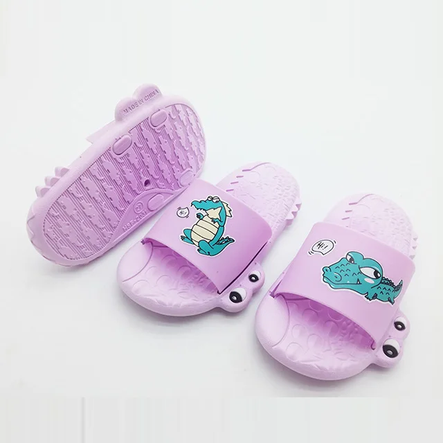
2021 popular latest fashion design flat pcu unicorn girls kids slippers 