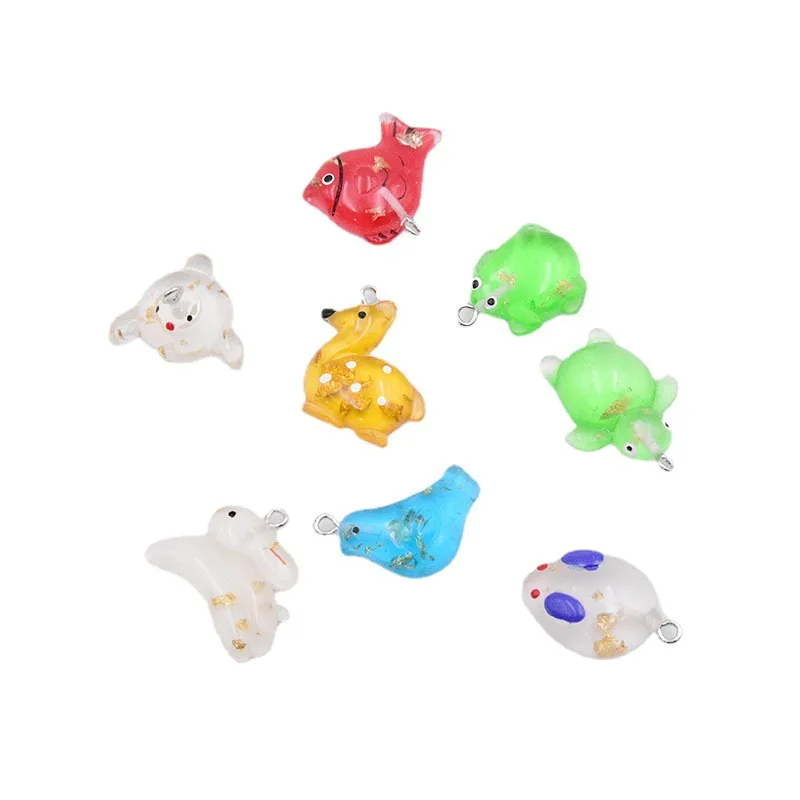 Hot Selling Resin Imitation Animal Frog Rabbit Bird Earrings Pendant Hanging Materials Accessories