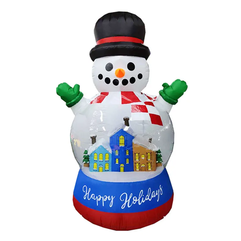 Hot Selling inflatable snowman christmas LED decoration Customized Helium 3D Stand Balloons for Christmas