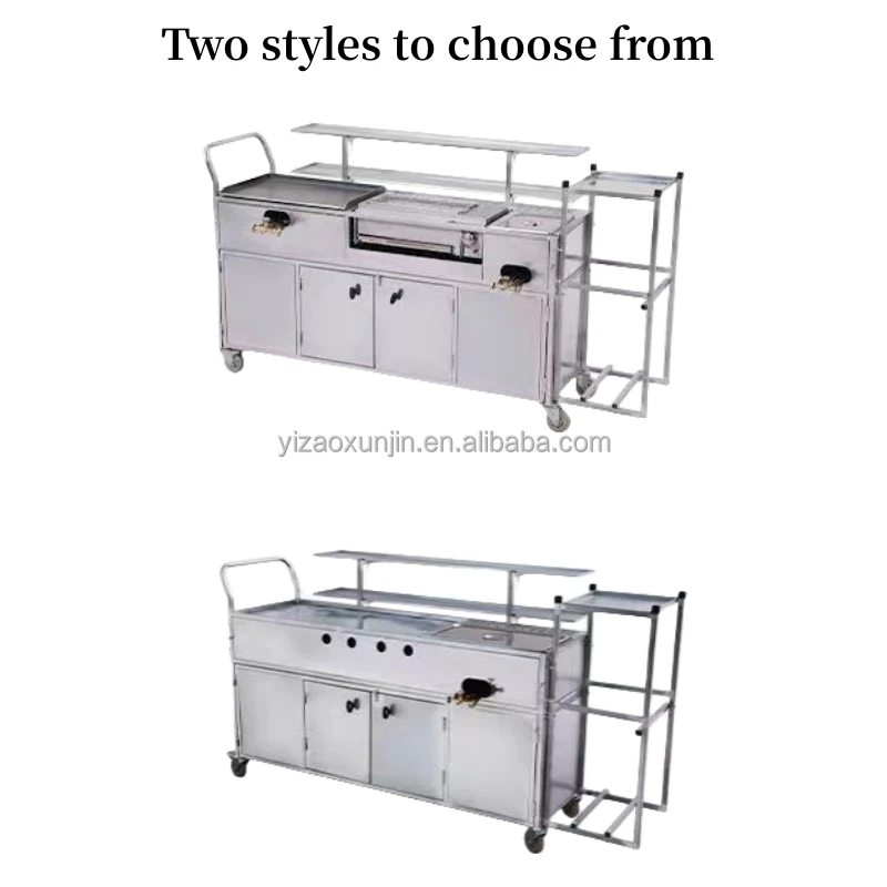 Four wheeled mobile carts/crepe carts for sale of three in one fried corn tortillas