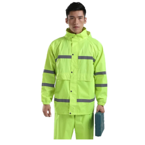 Low Price Motorcycle Men Raincoat best seller 2022 custom Adult Split Reflective Rain coat hoodie jacket pant