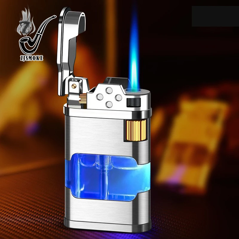 Premium Gift Lighter Factory Wholesale High end Inflatable Direct Fire Lighter Transparent Window