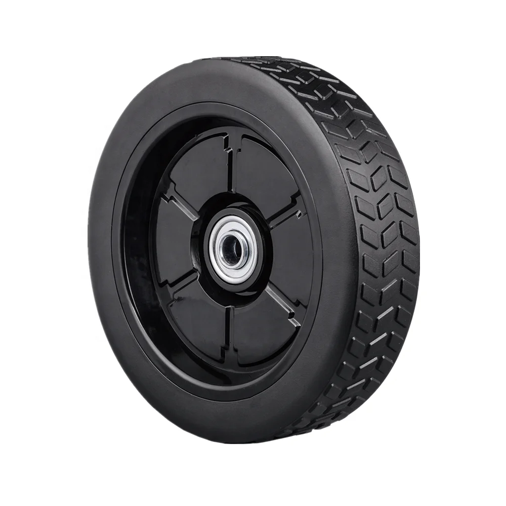 Plastic wheel 7 inch pvc wheel for bbq grill, barbecue, tool cart