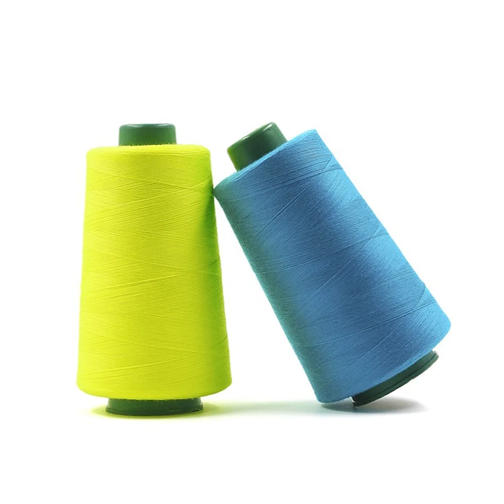 40/2 2000 yards/cone Spun Polyester Sewing Thread  with different colors&good grade fabric - Fluorescent Green
