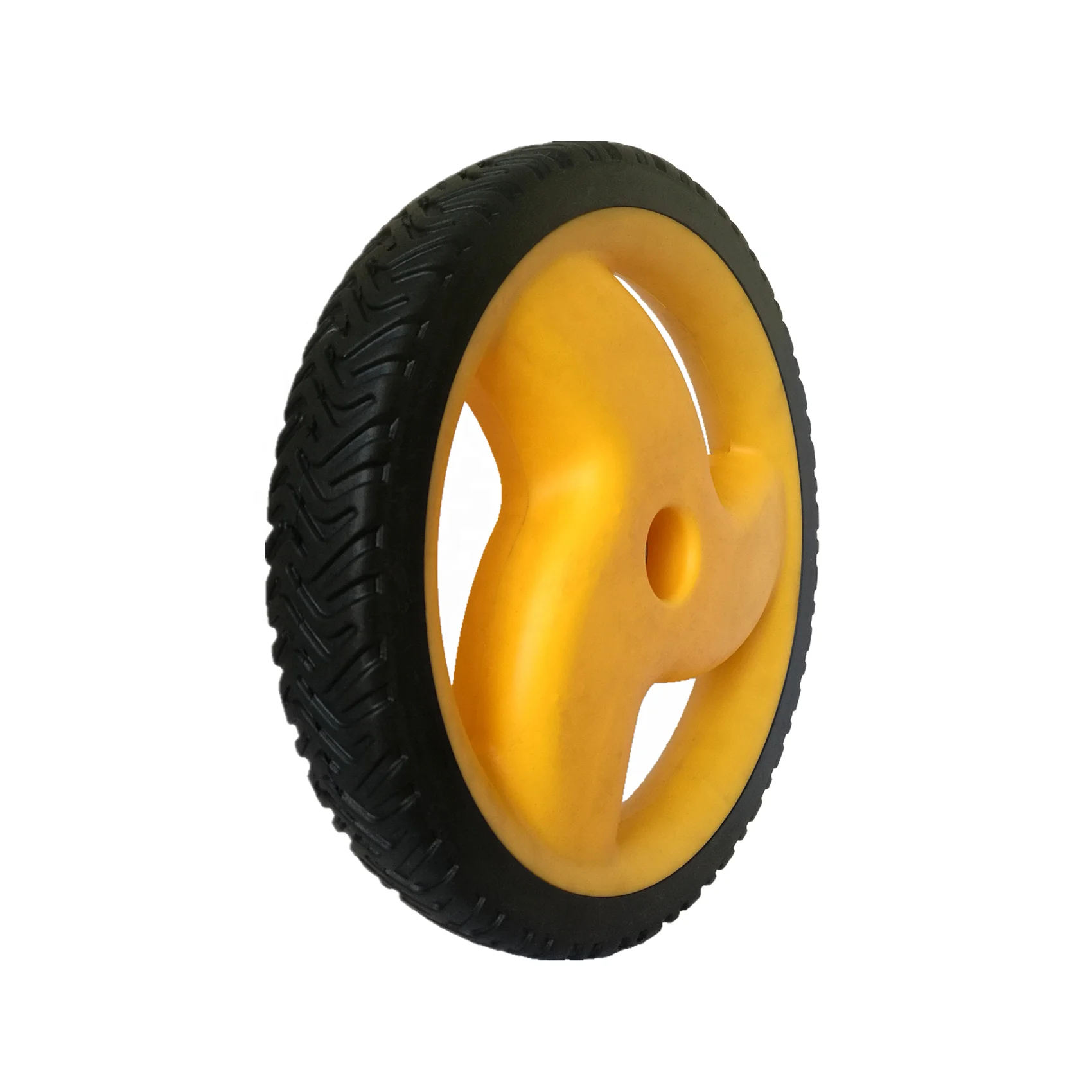 Semi-pneumatic rubber wheel 12 inch lawn mower drive wheel for lawn mover, lawnmover, lawn spearder, sweeper