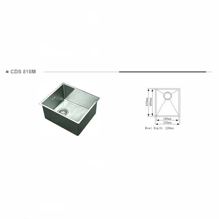  Commercial Rectangle Handmade Sinks Single Bowl For Kitchen Sink Cabinets 304 Stainless