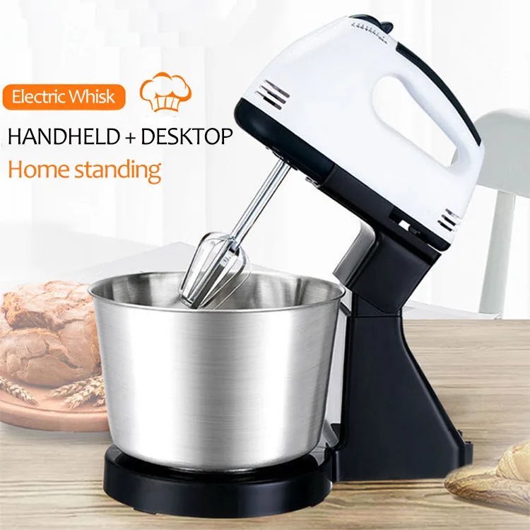 Best Kitchen Whisk Food Mixer Dough Mixer Machine Baking Tools  Household Mini 7 Speed Automatic Egg Beater with bowl