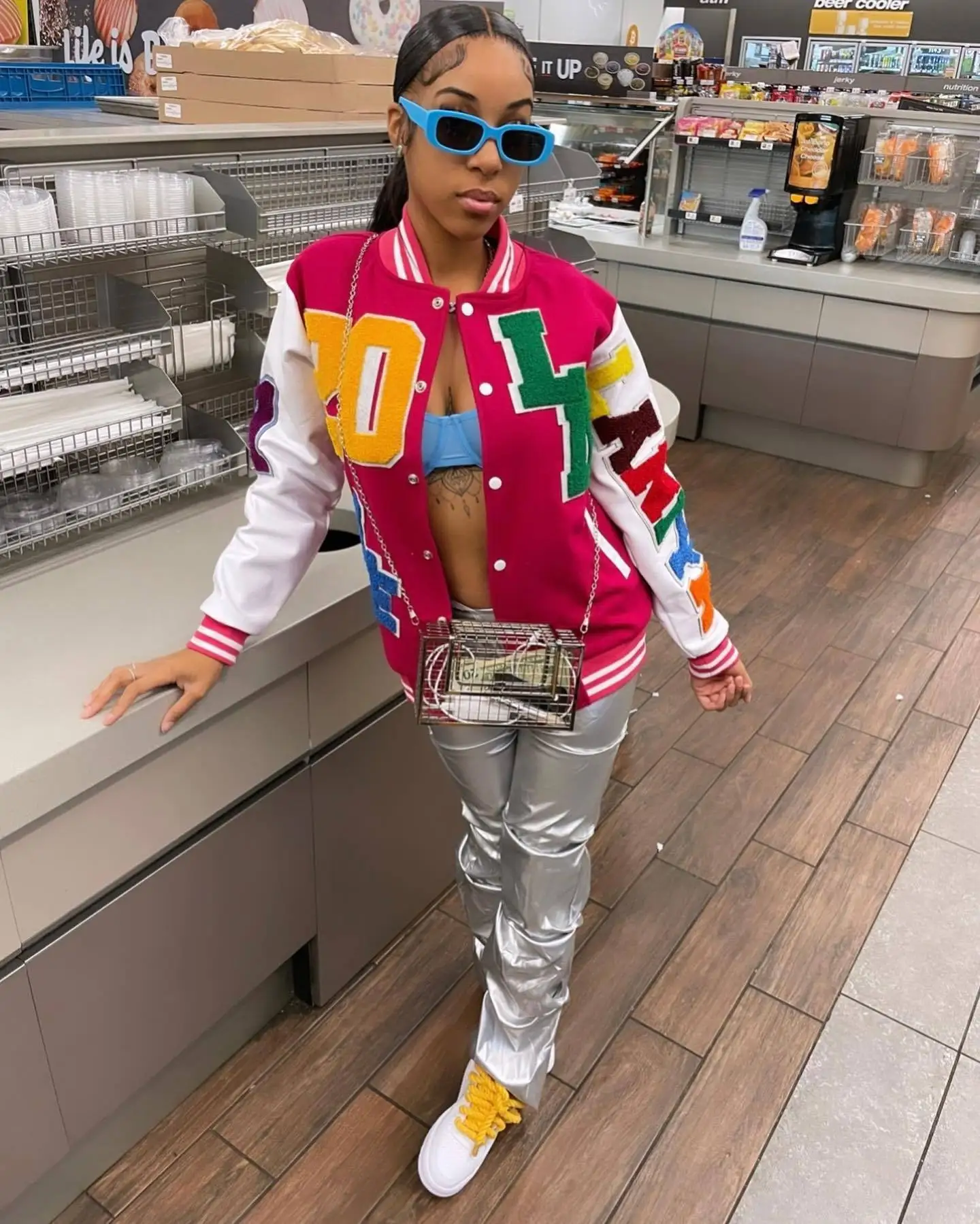 Wholesale Custom Patchwork Long Sleeve Baseball Jacket Women Cropped Letterman Varsity Jackets