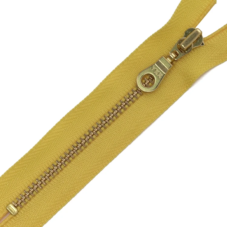 YKK Zipper Factory Golden Closed-end Metal Zipper With Auto-Lock Slider Pull Long Chain By The Yard For Clothing Dress Bag Purse