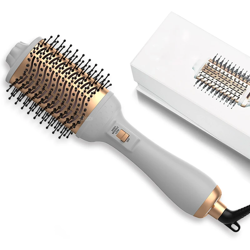 Single/Dual Votage Factory Price 3-in-1 Professional Round One Step Electric Hair Rotating Portable Blow Salon Dryer Comb Brush
