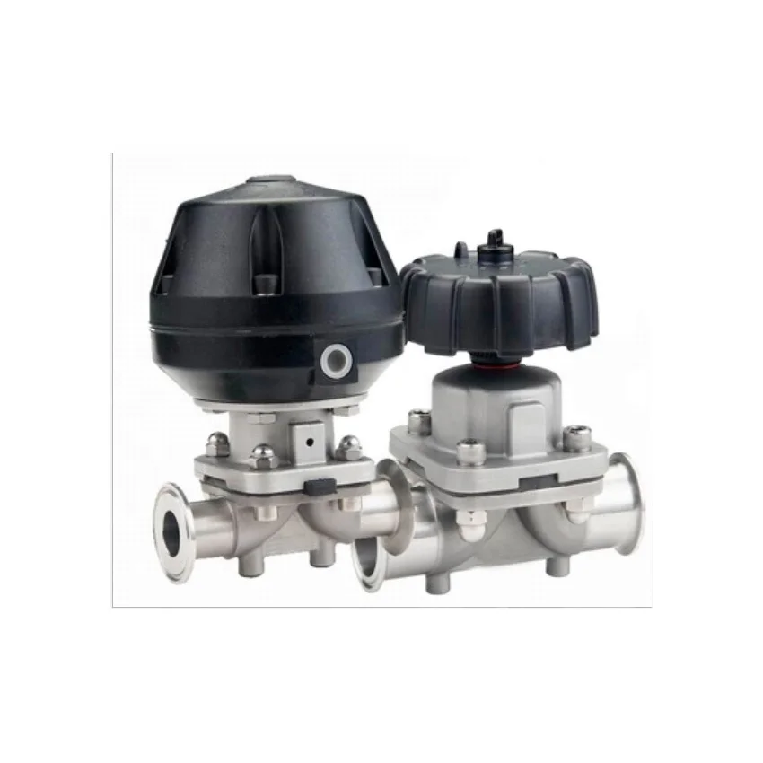 Ручной или пневматический 2 'Санитарно-прямой путь трёхзажимного хомута мембранный клапан