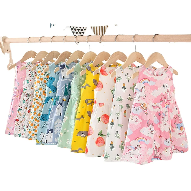 Multi Design Pattern Toddler dress girl princess Frock baby summer clothes clothing Newborn cartoon dress for baby girl 1-6T Kid