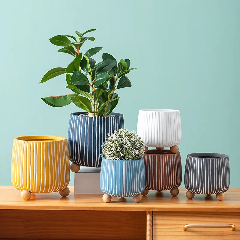 GOOD LIFE nordic style ceramic flower pots wholesale handmade fashion flower containers indoor hotel green plants flowers pot