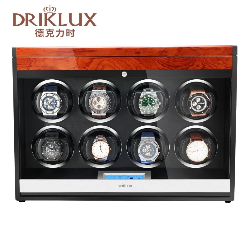  Деревянные роскошные коробки и чехлы для восьми часов Driklux с логотипом на заказ высоким блеском 8