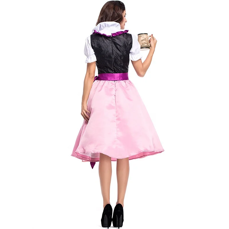Traditional German Halloween Costumes For Lady Women Bavarian Dirndl Dresses Tavern Maiden Costume