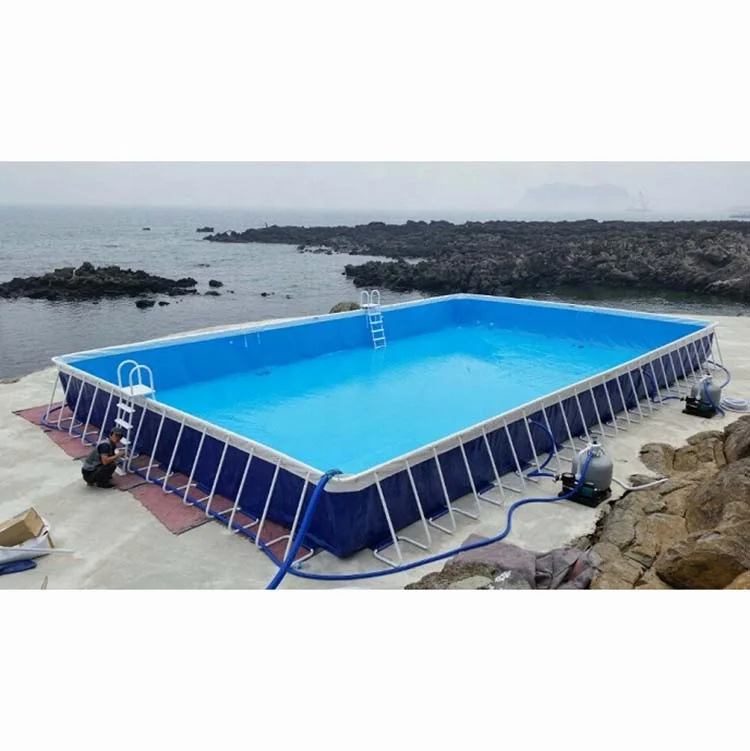 PVC Rectangle Steel Metal Frame Swimming Pool for Sale/inflatable water pool