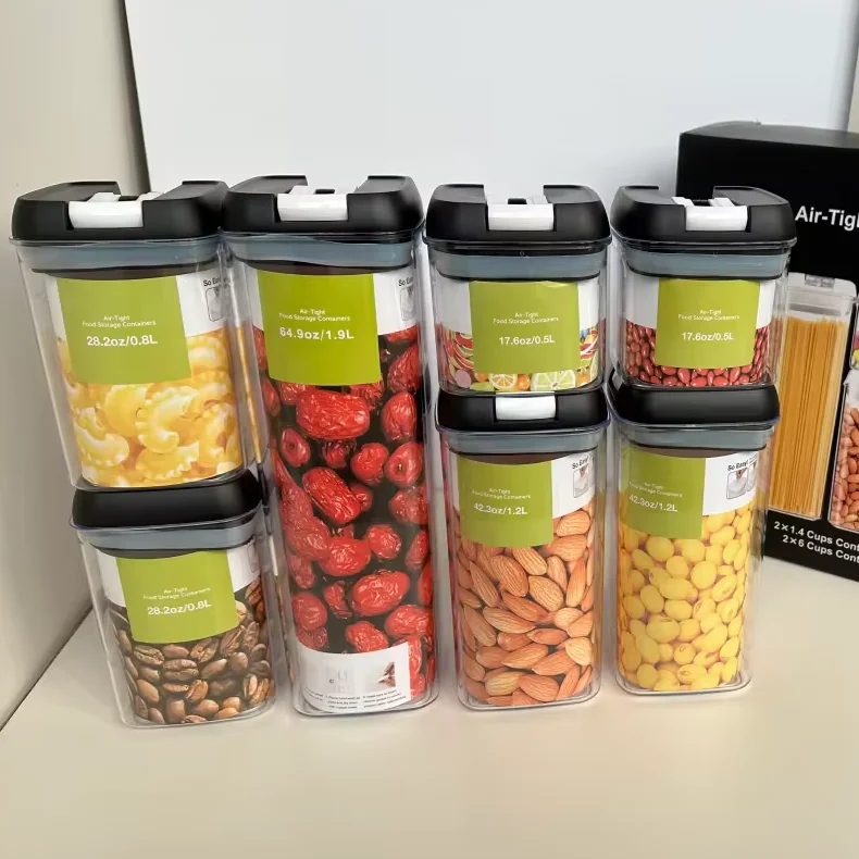 Vtopmart Airtight Food Storage Containers, 7pcs BPA Free Plastic Cereal Containers with Lock Lids for Kitchen Organization