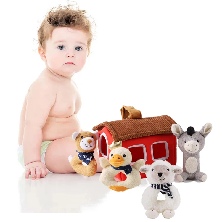 Sonajas Baby Soft Rattles Sound Toys Animal Infant Handbells Early Development Hand Grip Baby Toys (1600342840139)