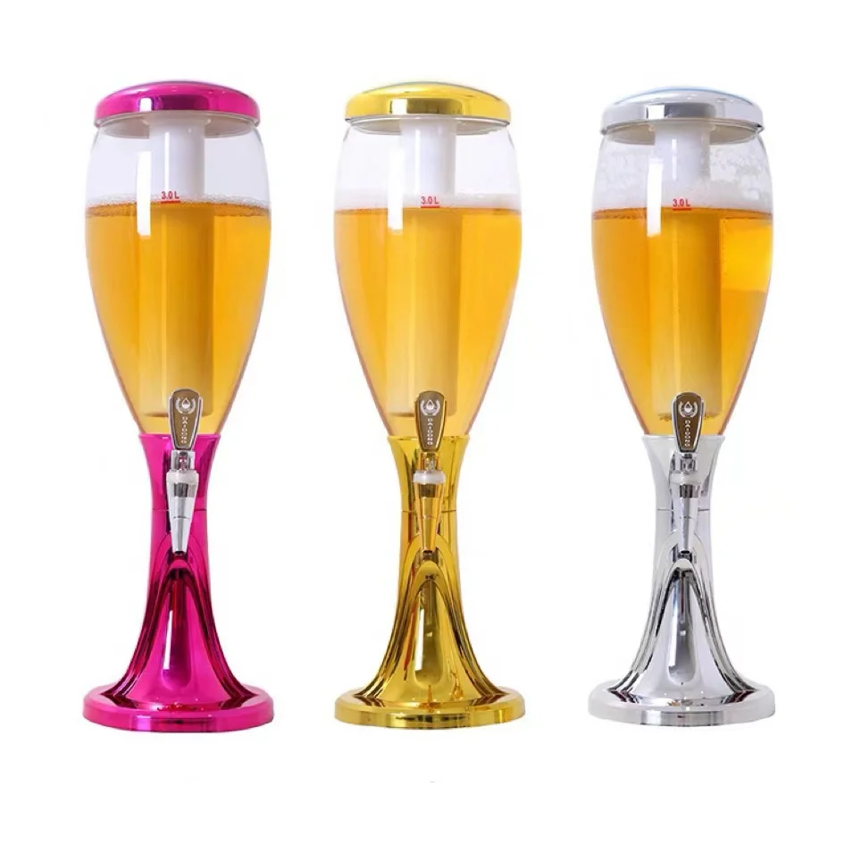 Small tabletop Draft Beer Cooler Water Dispenser with two Beer taps Fruit juice cooler machine Beer  Dispenser Tower Custom logo