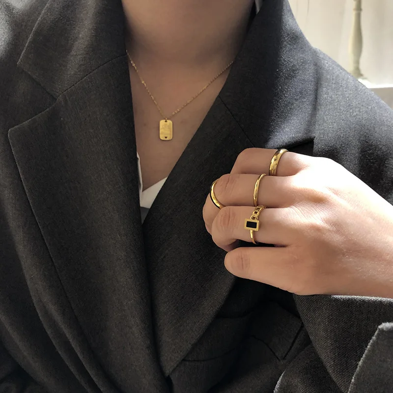 MICCI Wholesale Custom High Polished Minimalist Jewelry 2mm 4mm Titanium Stainless Steel Simple Blank Gold Thin Ring for Women