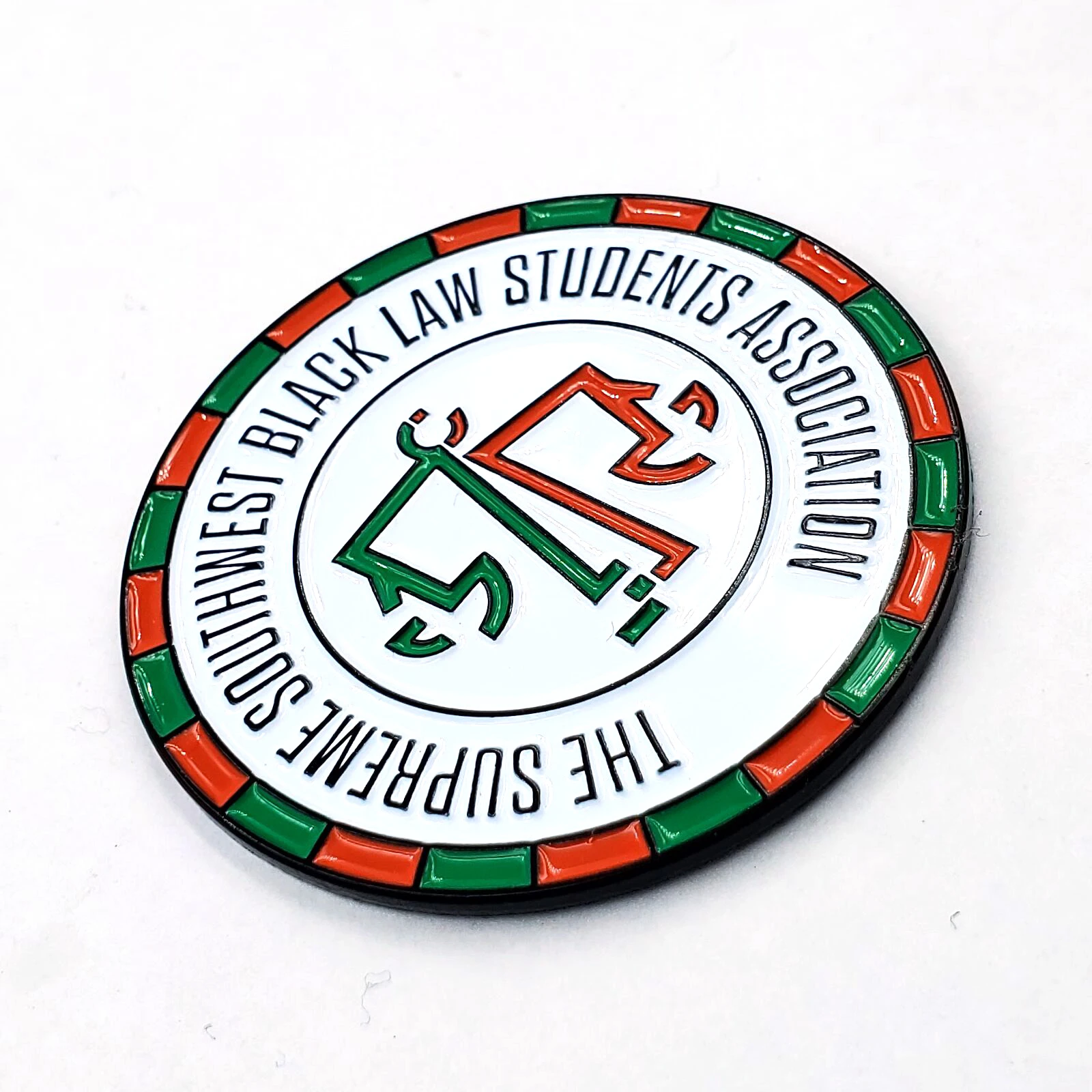 Custom Chaplain Badge Liberty Justice Law Round Black Enamel Pin Badges