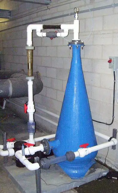 oxygenation cone for land-based intensive aquaculture sustainable fish farming aquaponics farm pisciculture mariculture