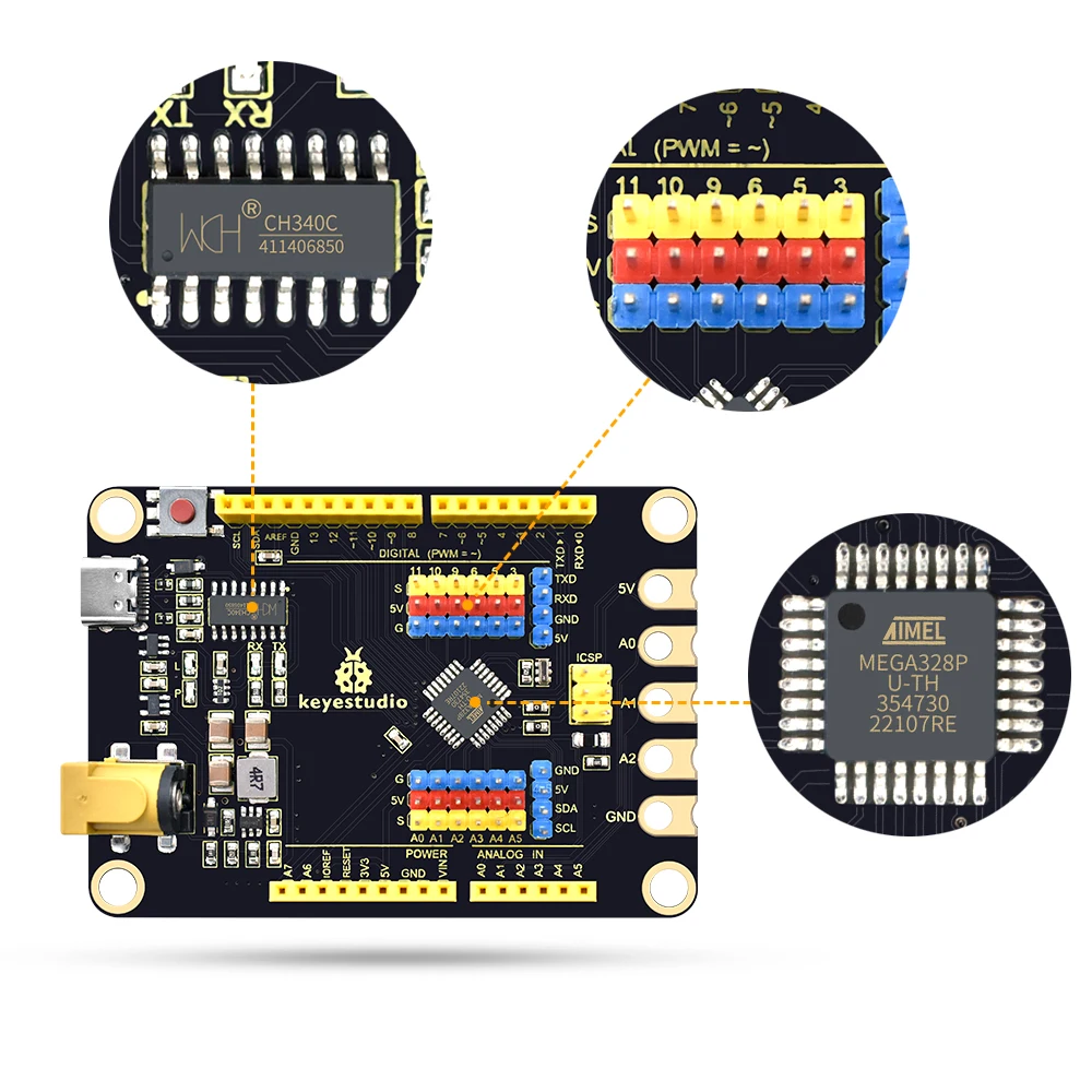 KEYESTUDIO Super ATmega328P-AU Maker Programming Development Board For LEGO Building Blocks With Arduino IDE