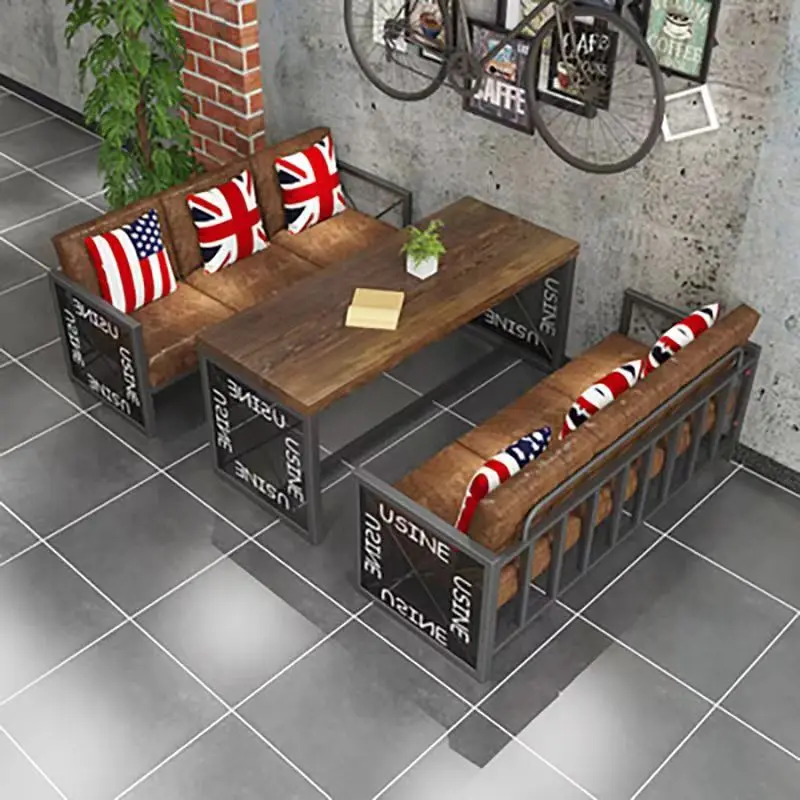 hot sale loft portable luxury industrial vintage kitchen wood dining bar restaurant table Restaurant Furniture Restaurant Booth