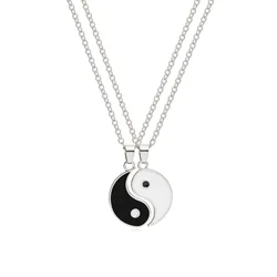 Hot Sale Yin Yang Bff Couples Pendant Necklace Chain for Women Men Personalized Matching Puzzle Diagrams