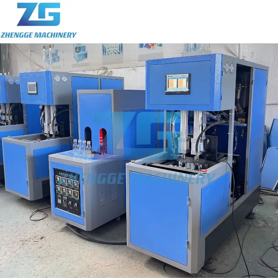 High quality two cavity semi automatic pure drinking water bottle blow mold machine