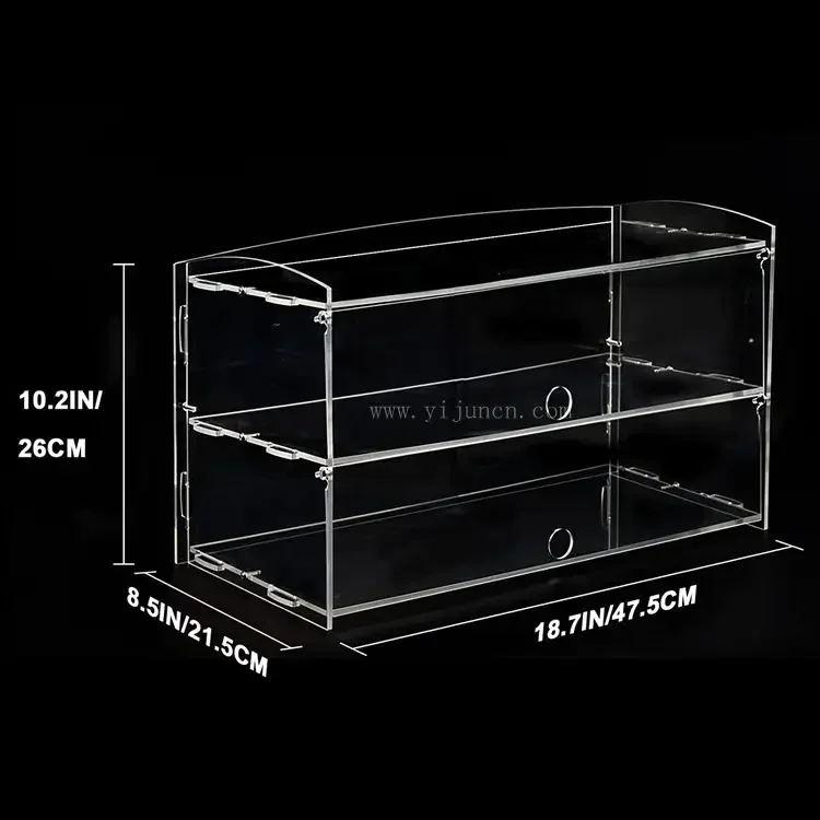 Solid and durable clear acrylic plastic display rack for shops and restaurants,etc, with different sizes to be customized
