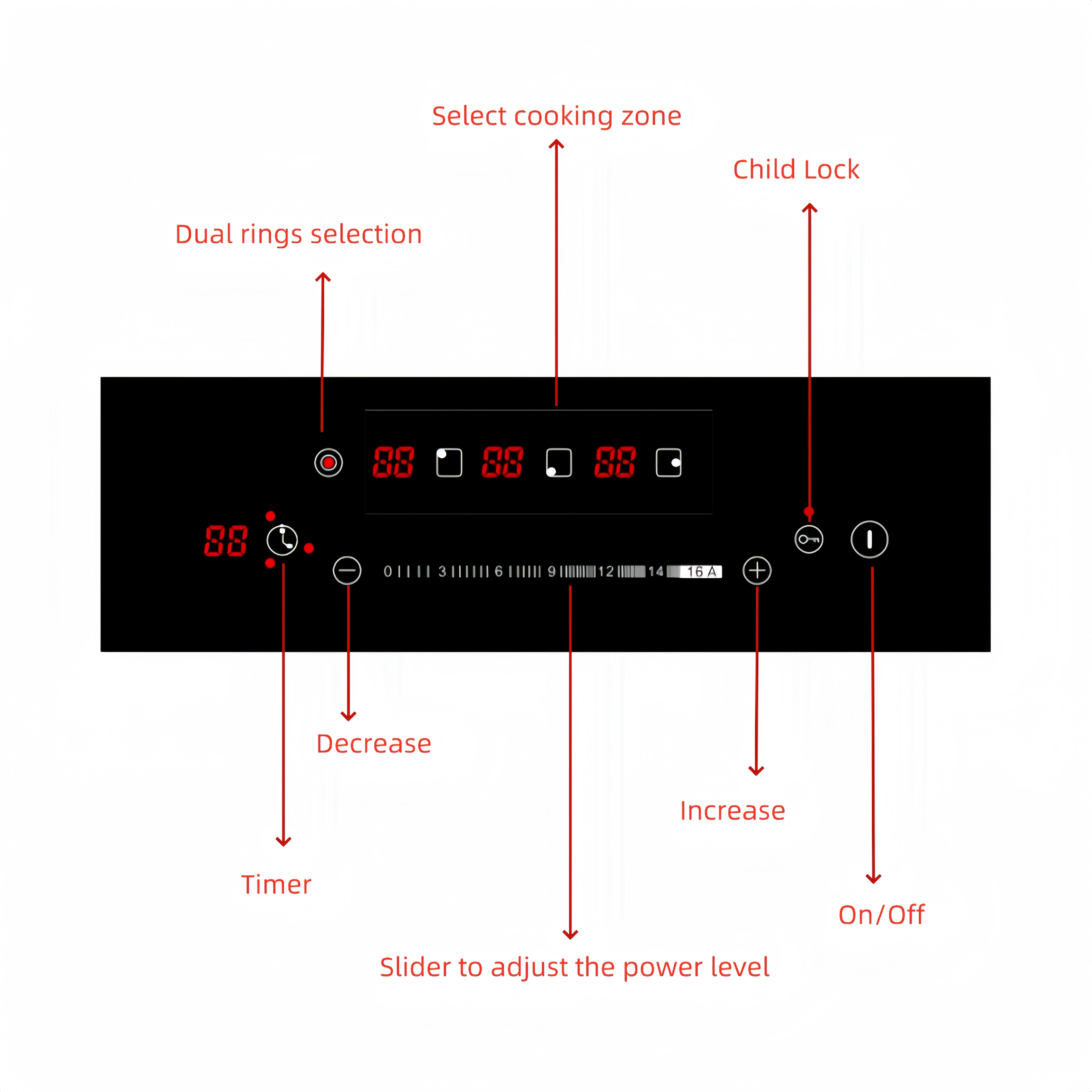 High Quality Ceramic Cooker  Black Crystal Face Plate Electric Ceramic Cooktops Smart Home Appliances