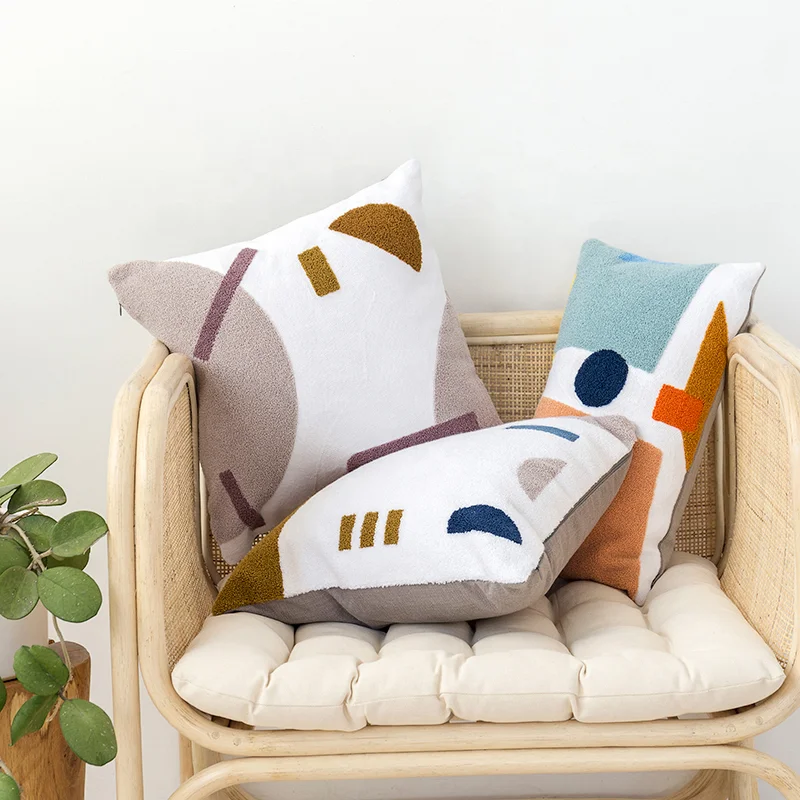 Cheersee colorful cream modern accent pillow cases italian embroidered 60 x 60 cushion covers with hidden zipper