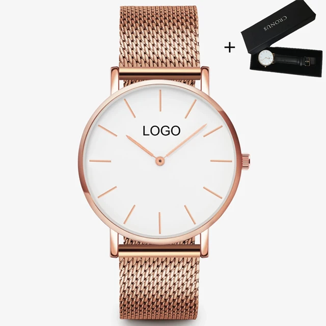 Новое поступление минималистичный минимальный заказ 50 шт. напечатанные логотипы частная этикетка наручные часы Oem