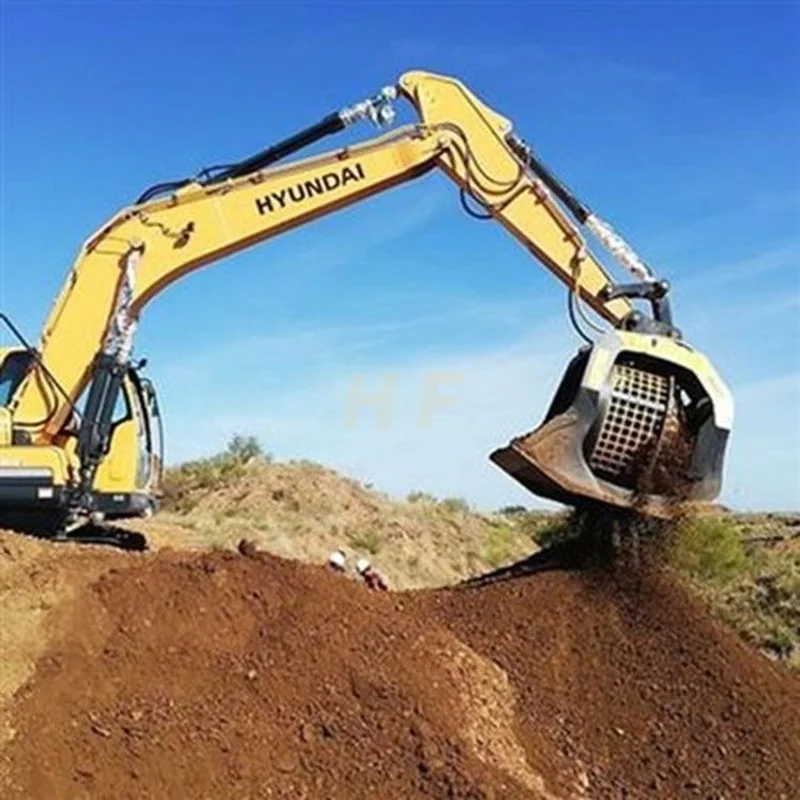 factory selling direct Excavator attachments work tools soil cleaning bucket Rotating screen screener bucket