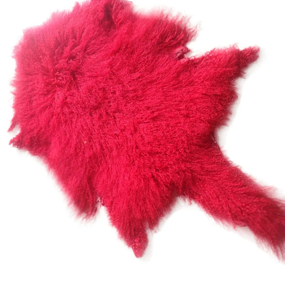 Long Curly hair sheepskin hide Mongolian lamb fur Tibet lambskin pelt