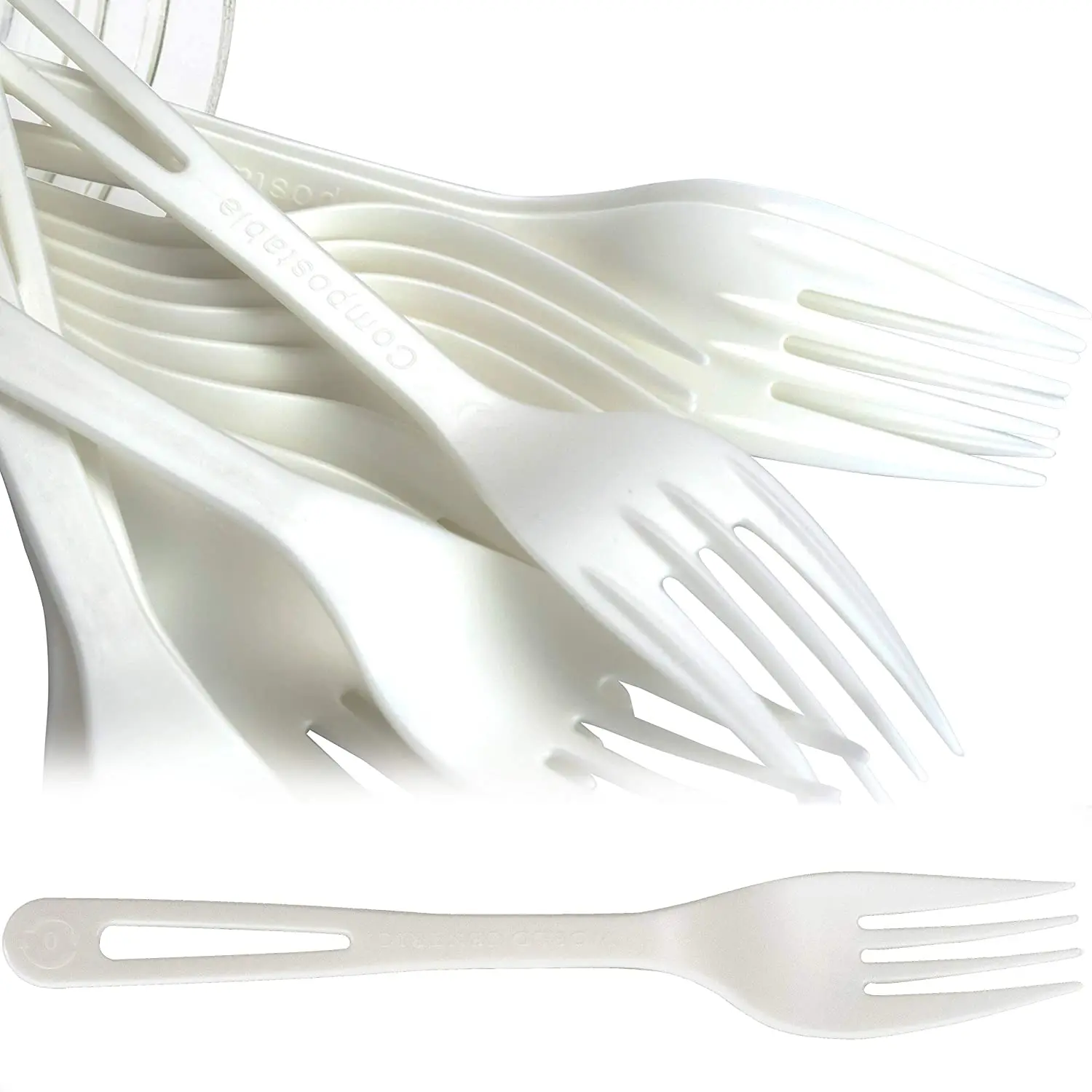 For Hot and Cold Foods Knives Forks and Spoons Wedding Biodegradable Tableware Disposable Set White Eco Friendly Safe