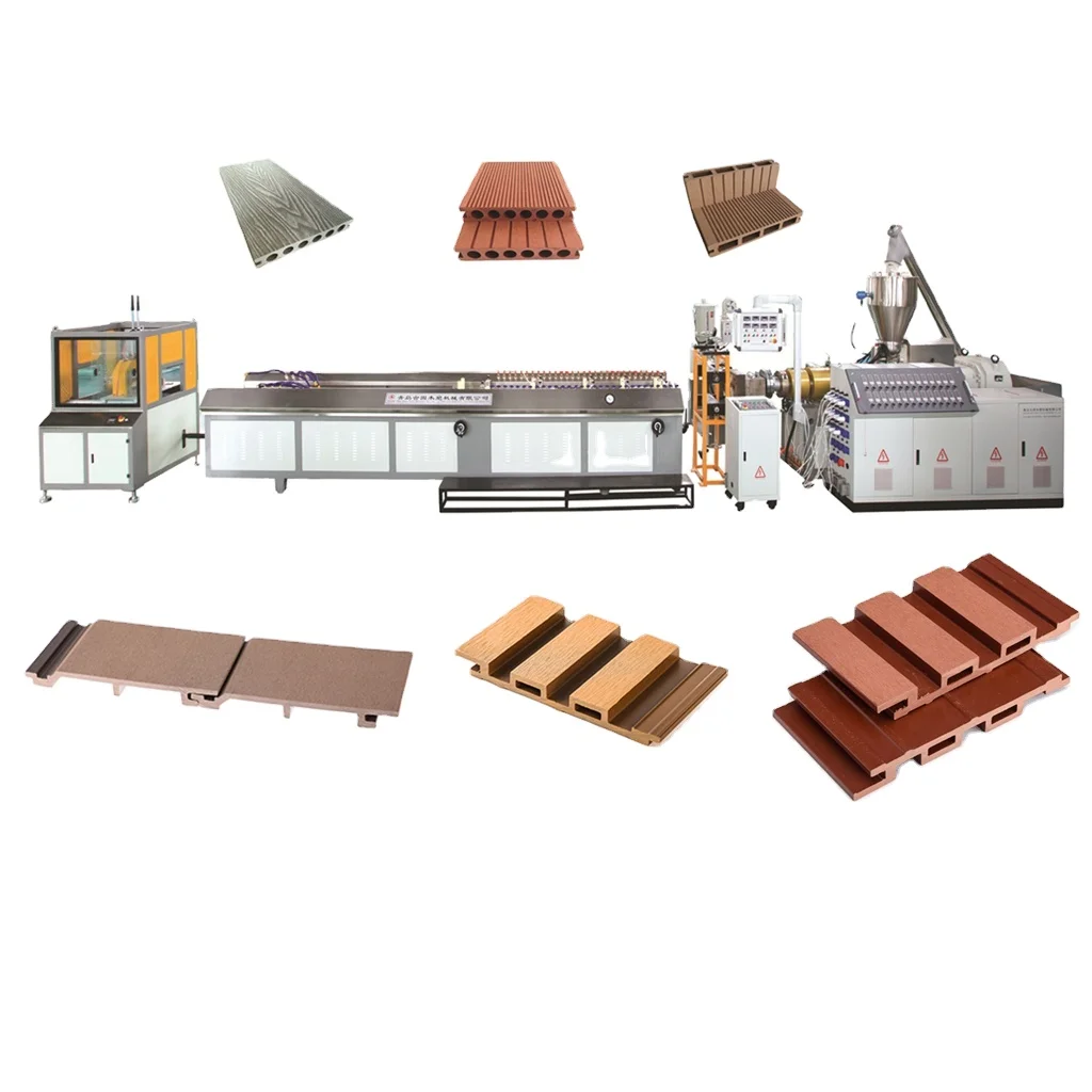 Fireproof PP PE PVC WPC solid frame Fence decking profiles extrusion manufacturing machine production line
