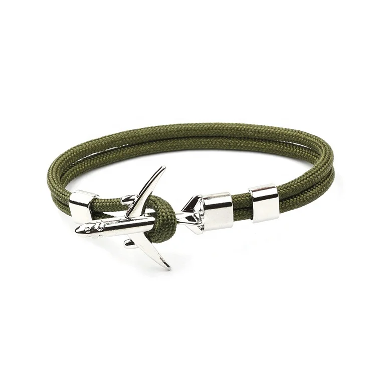 Rebaccas couple fashion antique silver bangle bracelet charm women mens pilot airplane anchor bracelet