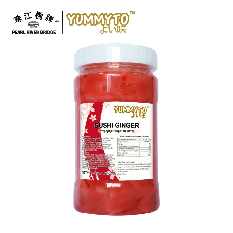 Sushi Ginger Slice Pickled Ginger Hot Sale Factory Price 5g*200 YUMMYTO BRAND Red Vinegar Preserved from CN;SHN Bag Packaging