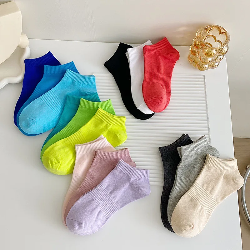 Ins Colorful fancy fashion women ladies crew ankle cotton mid tube skateboard socks
